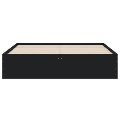 vidaXL Bed Frame with Drawers without Mattress Black 140x190 cm