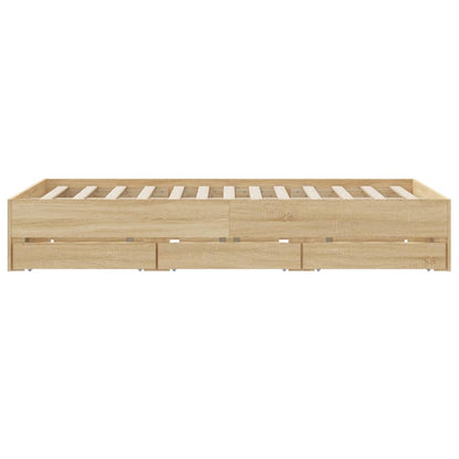 vidaXL Bed Frame with Drawers without Mattress Sonoma Oak 140x190 cm