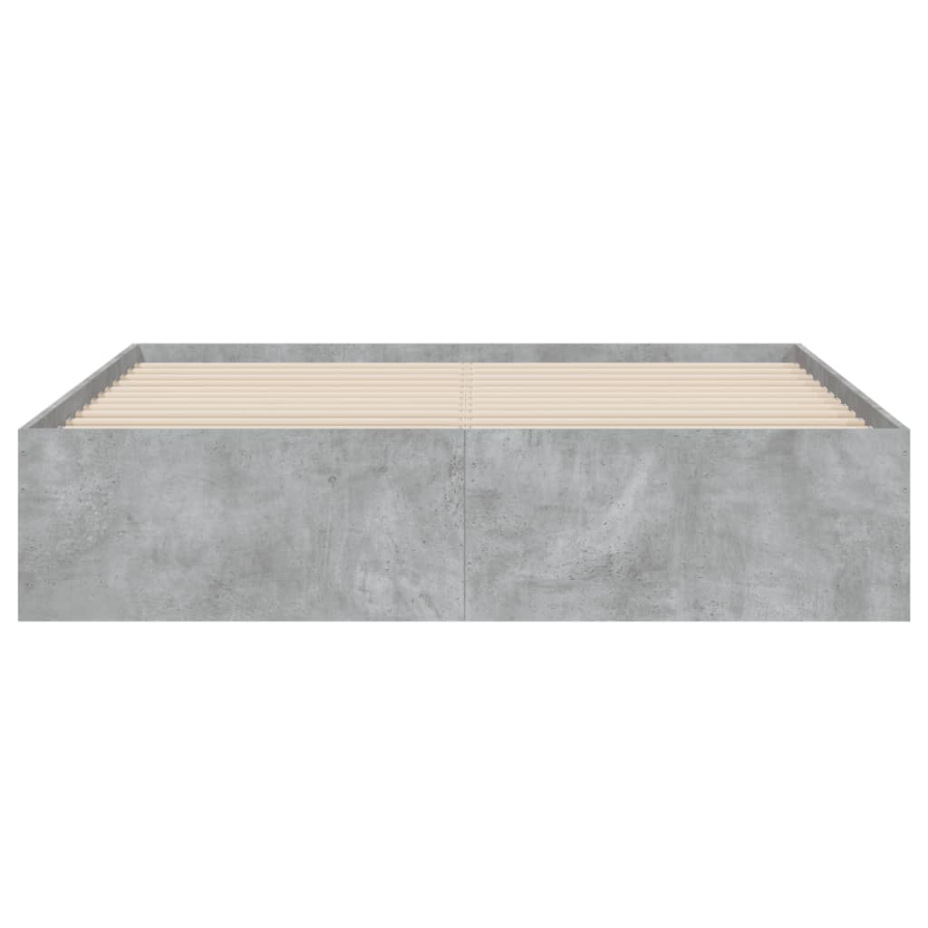 vidaXL Bed Frame with Drawers without Mattress Concrete Grey 140x190 cm