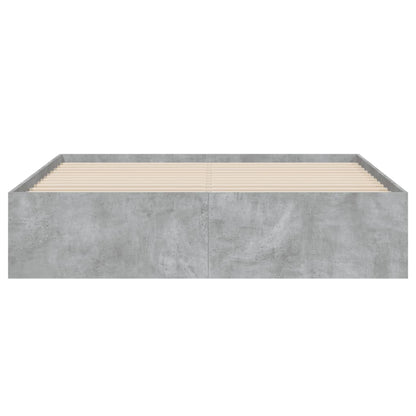 vidaXL Bed Frame with Drawers without Mattress Concrete Grey 140x190 cm