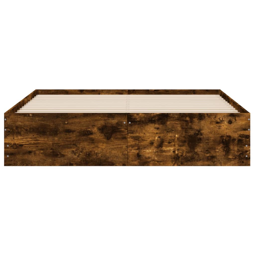 vidaXL Bed Frame with Drawers without Mattress Smoked Oak 140x190 cm