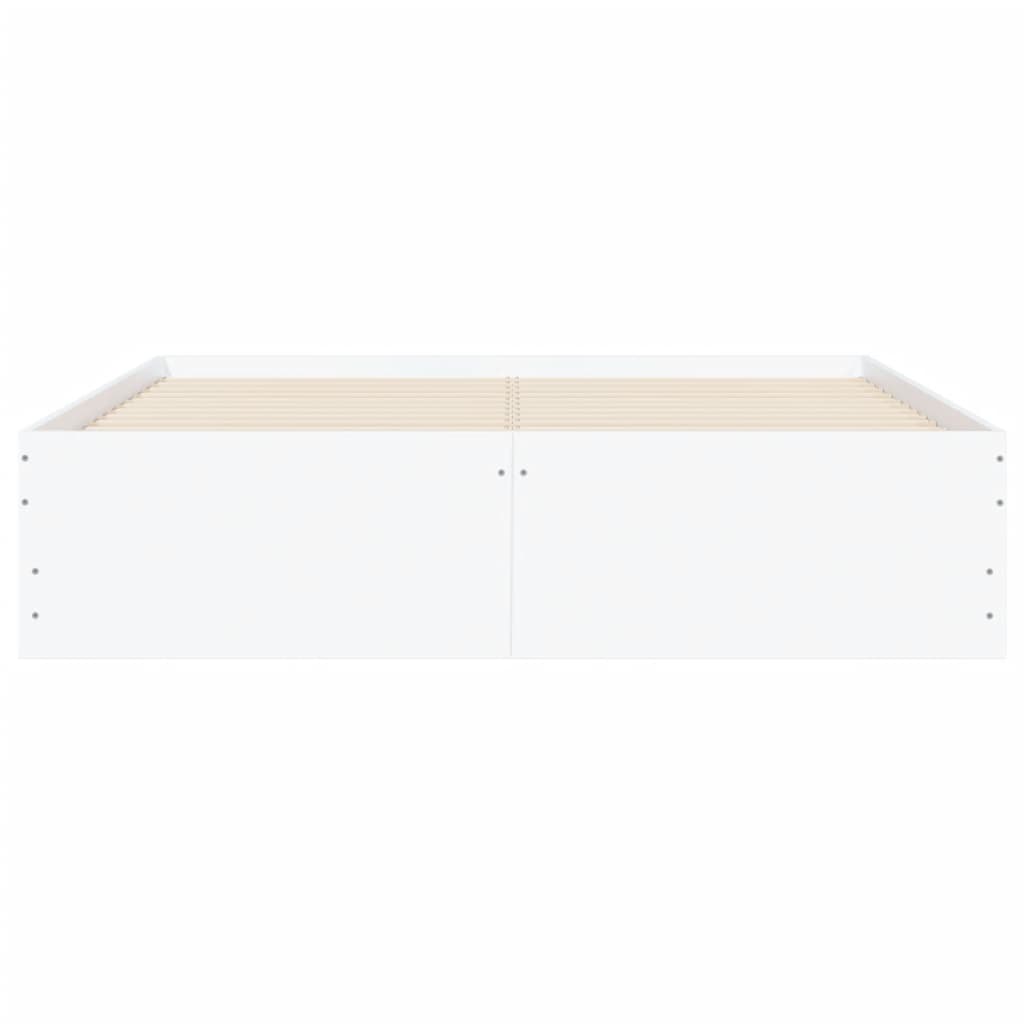 vidaXL Bed Frame with Drawers without Mattress White 135x190 cm Double