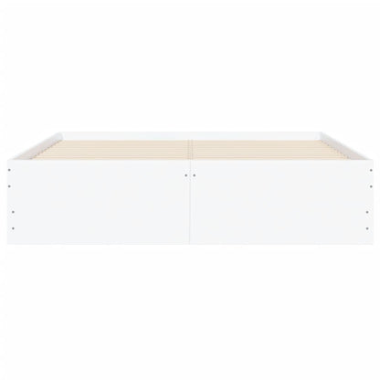 vidaXL Bed Frame with Drawers without Mattress White 135x190 cm Double