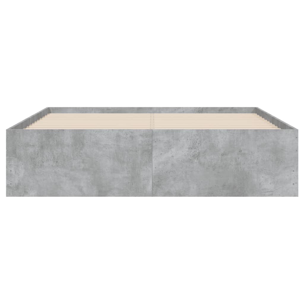 vidaXL Bed Frame with Drawers without Mattress Concrete Grey 135x190 cm Double