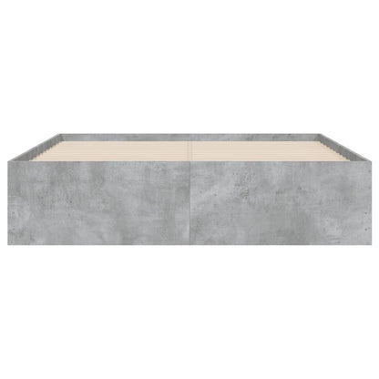 vidaXL Bed Frame with Drawers without Mattress Concrete Grey 135x190 cm Double