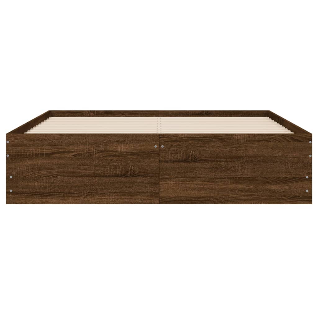 vidaXL Bed Frame with Drawers without Mattress Brown Oak 135x190 cm Double