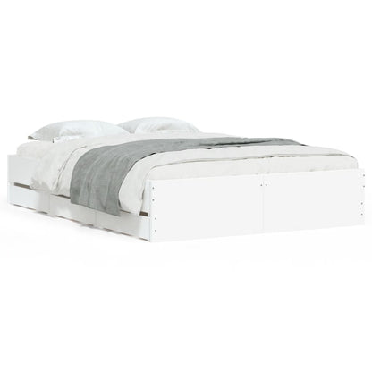 vidaXL Bed Frame with Drawers without Mattress White 120x190 cm Small Double