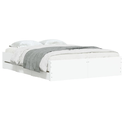 vidaXL Bed Frame with Drawers without Mattress White 120x190 cm Small Double