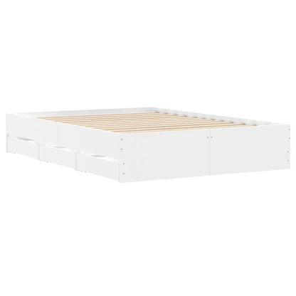 vidaXL Bed Frame with Drawers without Mattress White 120x190 cm Small Double