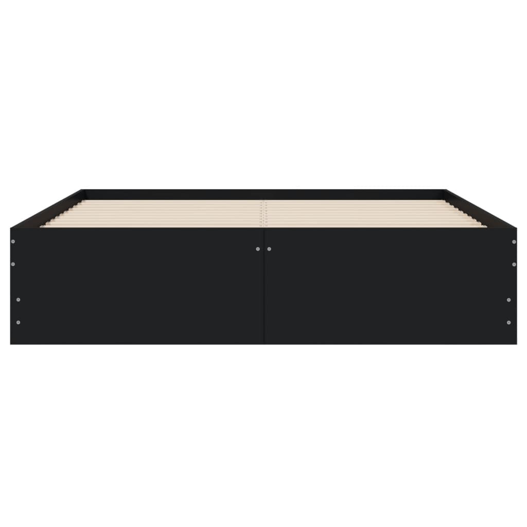 vidaXL Bed Frame with Drawers without Mattress Black 120x190 cm Small Double