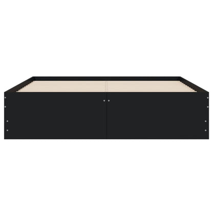 vidaXL Bed Frame with Drawers without Mattress Black 120x190 cm Small Double