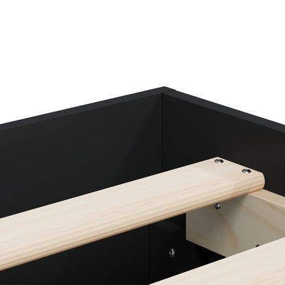 vidaXL Bed Frame with Drawers without Mattress Black 120x190 cm Small Double