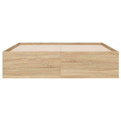 vidaXL Bed Frame with Drawers without Mattress Sonoma Oak 120x190 cm Small Double