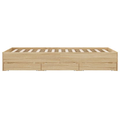 vidaXL Bed Frame with Drawers without Mattress Sonoma Oak 120x190 cm Small Double