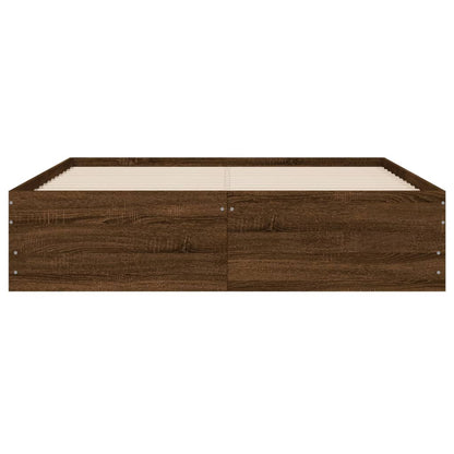 vidaXL Bed Frame with Drawers without Mattress Brown Oak 120x190 cm Small Double