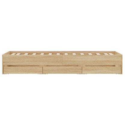 vidaXL Bed Frame with Drawers without Mattress Sonoma Oak 90x190 cm Single