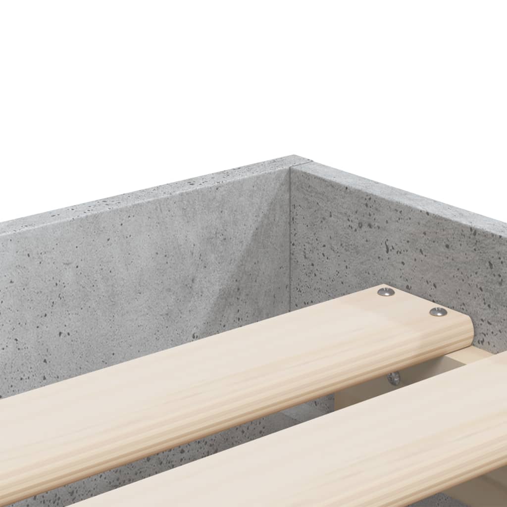 vidaXL Bed Frame with Drawers without Mattress Concrete Grey 90x190 cm Single