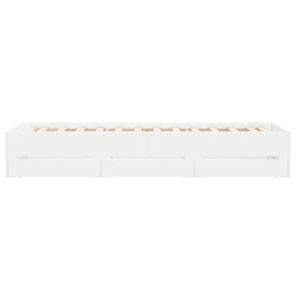 vidaXL Bed Frame with Drawers without Mattress White 75x190 cm Small Single