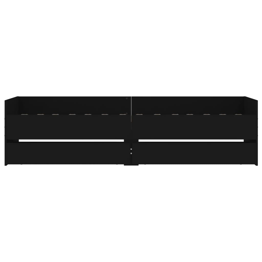 vidaXL Bed Frame | Black | Engineered wood | Single | Bed | Rectangular | Modern
