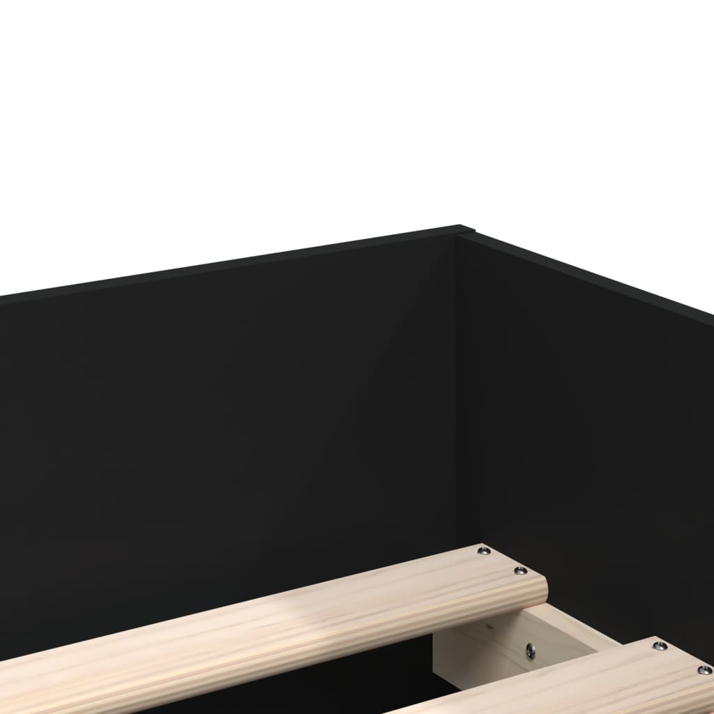 vidaXL Bed Frame | Black | Engineered wood | Single | Bed | Rectangular | Modern