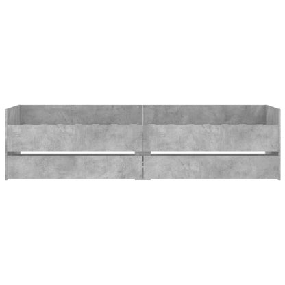 vidaXL Bed Frame with Drawers without Mattress Concrete Grey 100x200 cm