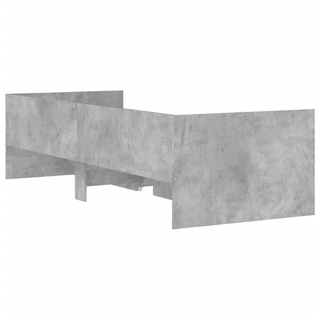 vidaXL Bed Frame with Drawers without Mattress Concrete Grey 100x200 cm