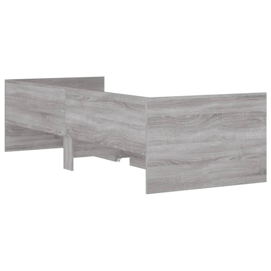 vidaXL Bed Frame with Drawers without Mattress Grey Sonoma 100x200 cm