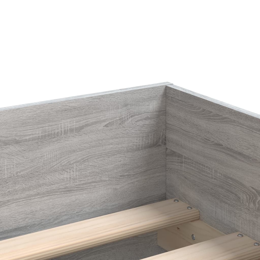 vidaXL Bed Frame with Drawers without Mattress Grey Sonoma 100x200 cm