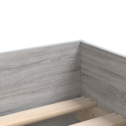 vidaXL Bed Frame with Drawers without Mattress Grey Sonoma 100x200 cm