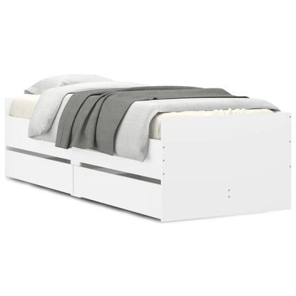 vidaXL Bed Frame | White | Engineered wood | Single | Bed Frame | Rectangular