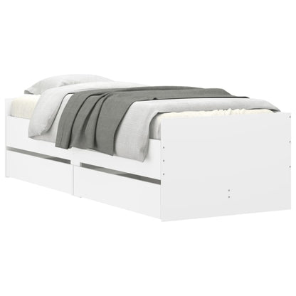 vidaXL Bed Frame | White | Engineered wood | Single | Bed Frame | Rectangular