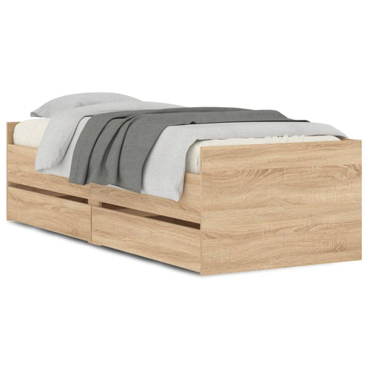 vidaXL Bed Frame | Sonoma oak | Engineered wood | Single | Bed Frame