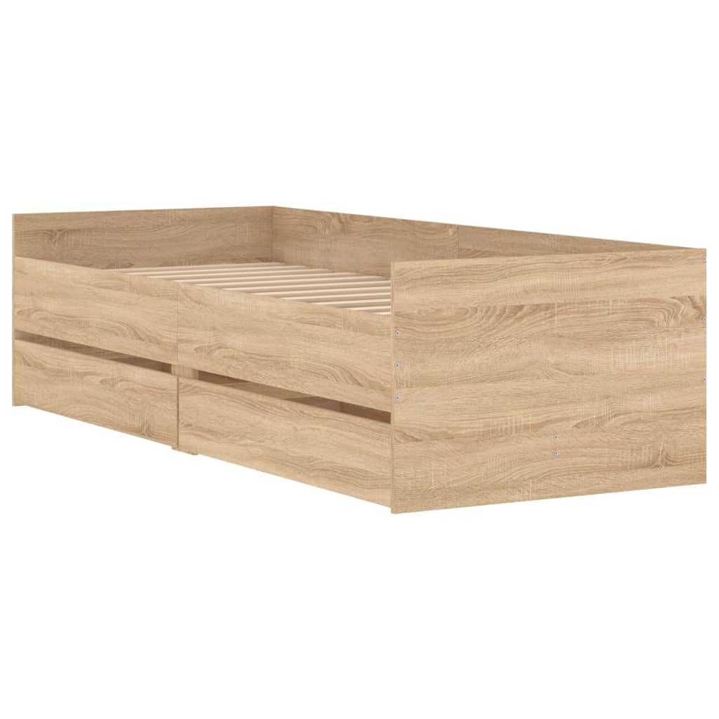vidaXL Bed Frame | Sonoma oak | Engineered wood | Single | Bed Frame