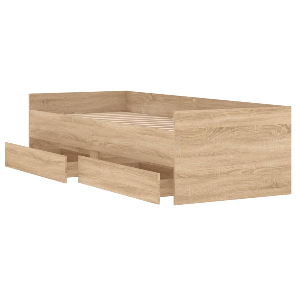vidaXL Bed Frame | Sonoma oak | Engineered wood | Single | Bed Frame