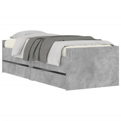 vidaXL Bed Frame | Concrete grey | Engineered wood | Standard Single | Bed Frame