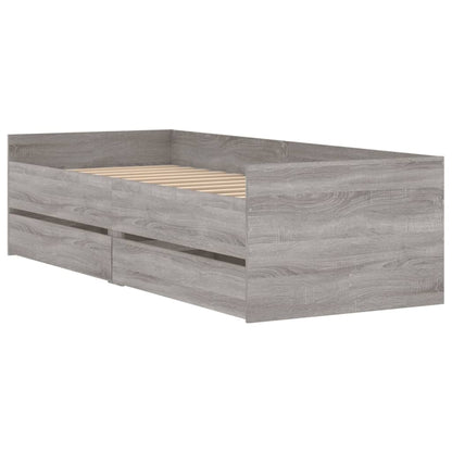 vidaXL Bed Frame | Grey Sonoma | Engineered wood | 90x200 cm | Bed Frame