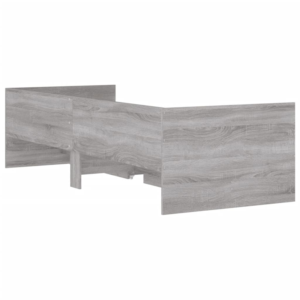 vidaXL Bed Frame | Grey Sonoma | Engineered wood | 90x200 cm | Bed Frame