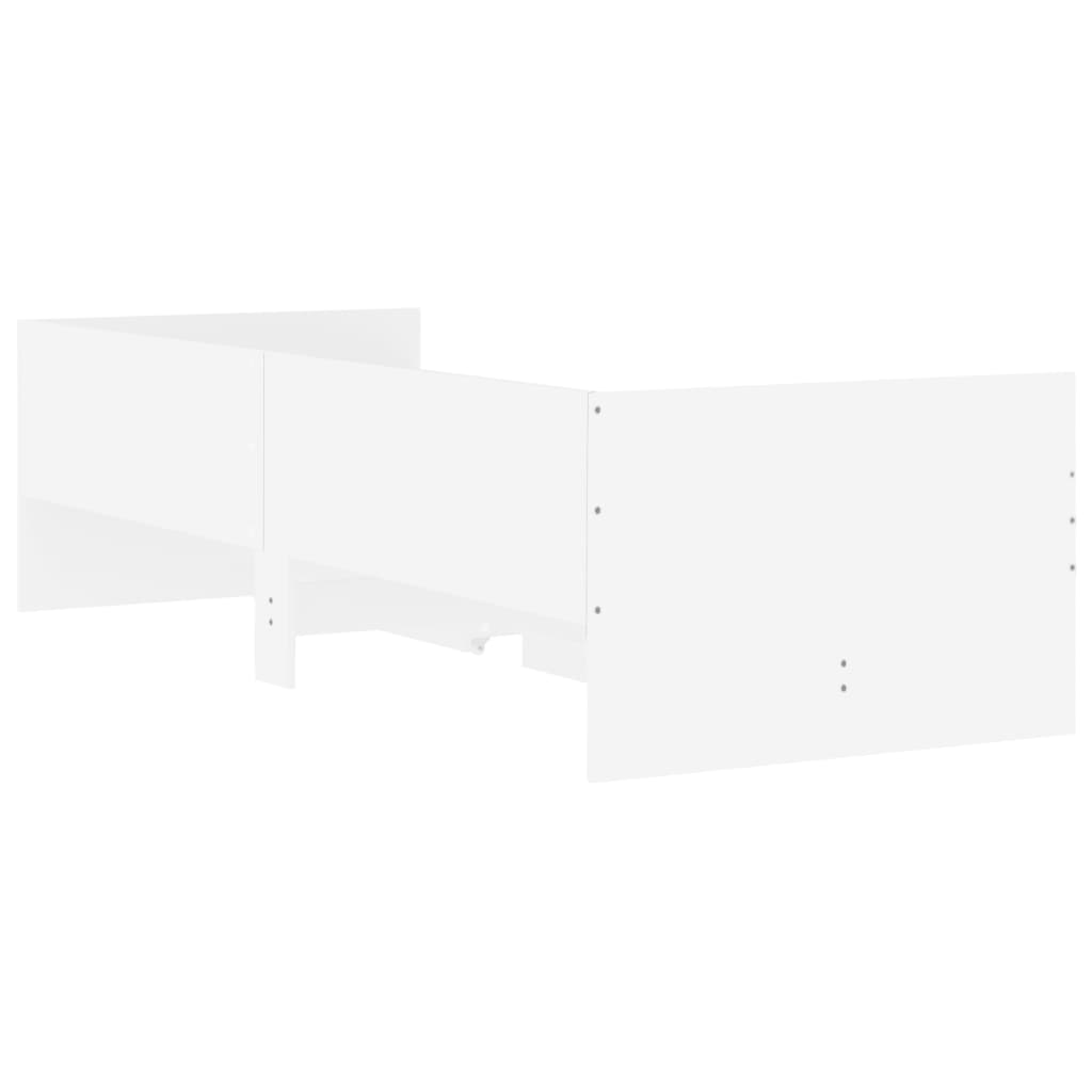 vidaXL Bed Frame | White | Engineered wood, Plywood | Single | Bed Frame