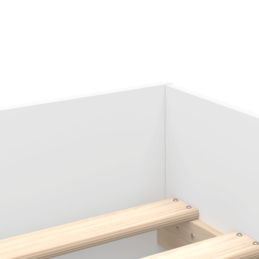 vidaXL Bed Frame | White | Engineered wood, Plywood | Single | Bed Frame