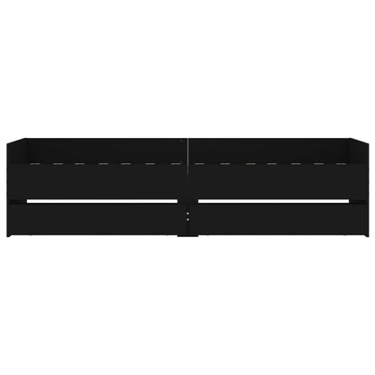 vidaXL Bed Frame with Drawers without Mattress Black 90x190 cm Single