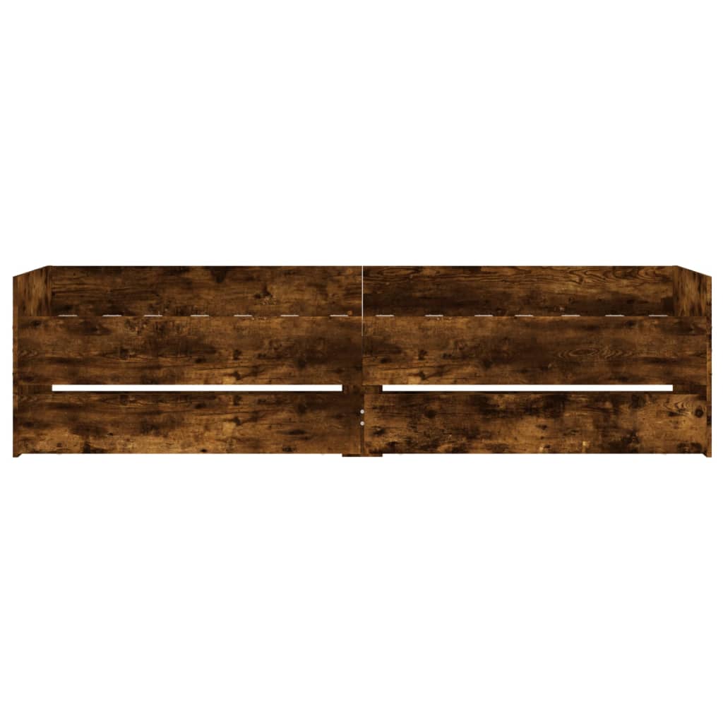 vidaXL Bed Frame with Drawers without Mattress Smoked Oak 90x190 cm Single