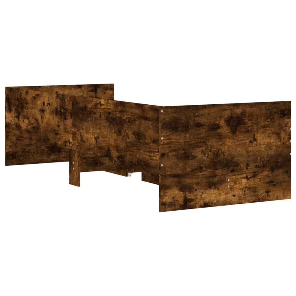 vidaXL Bed Frame with Drawers without Mattress Smoked Oak 90x190 cm Single