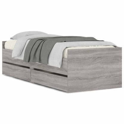 vidaXL Bed Frame | Grey Sonoma | Engineered Wood | Single | Bed Frame
