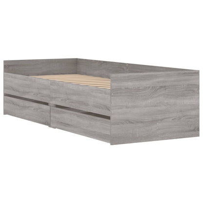 vidaXL Bed Frame | Grey Sonoma | Engineered Wood | Single | Bed Frame