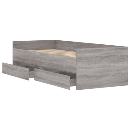vidaXL Bed Frame | Grey Sonoma | Engineered Wood | Single | Bed Frame