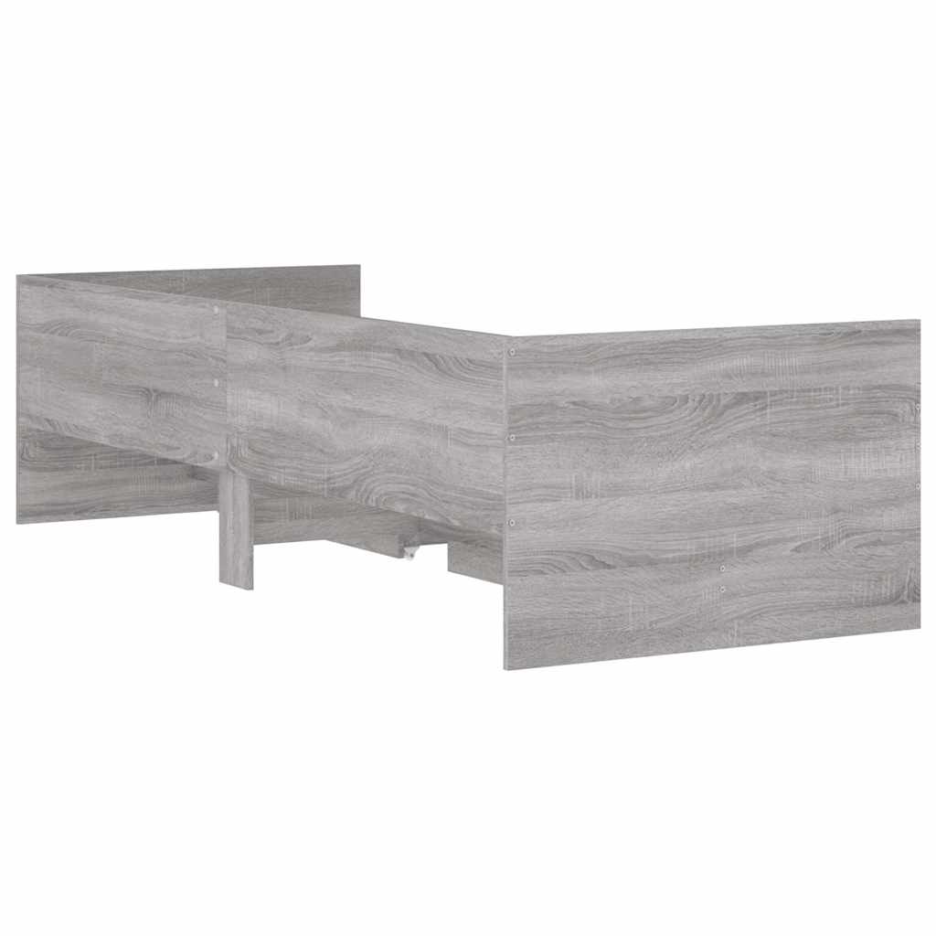 vidaXL Bed Frame | Grey Sonoma | Engineered Wood | Single | Bed Frame