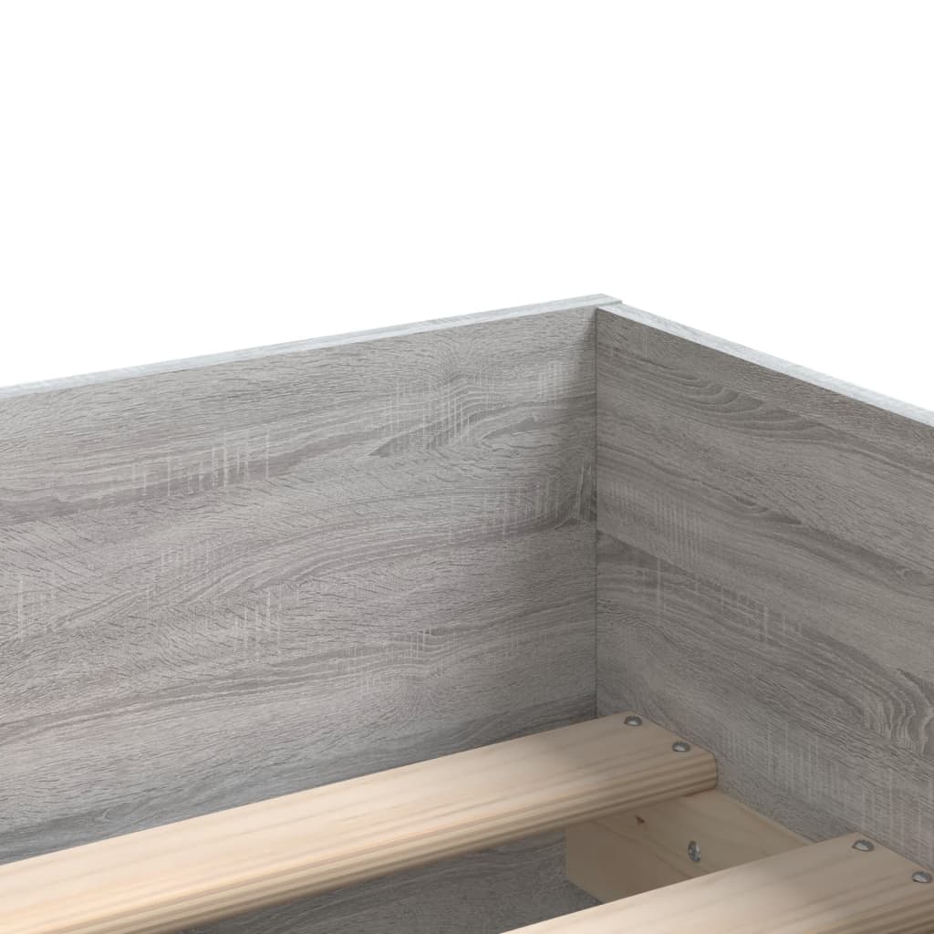vidaXL Bed Frame | Grey Sonoma | Engineered Wood | Single | Bed Frame