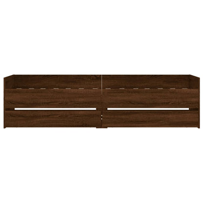 vidaXL Bed Frame | Brown oak | Engineered wood, Plywood | Single | Bed Frame