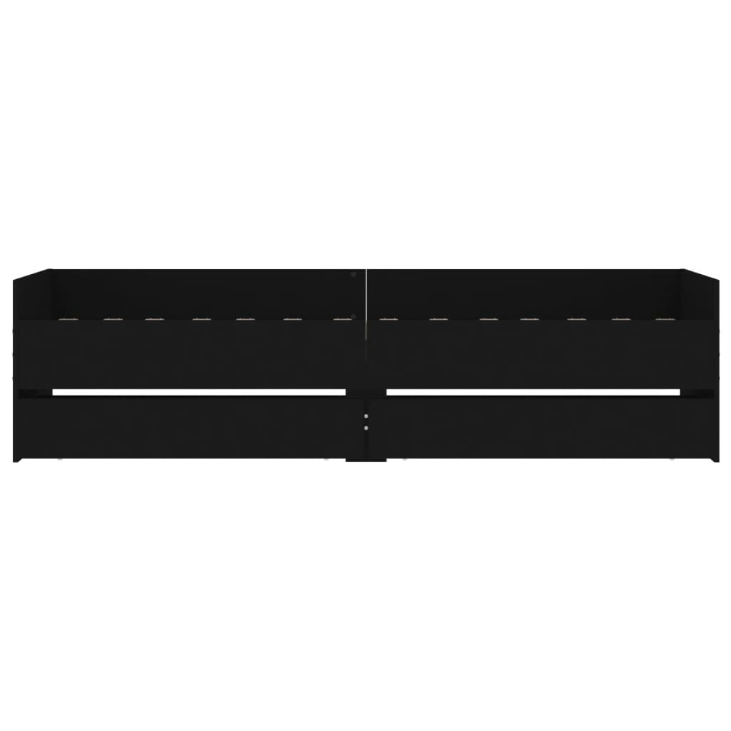 vidaXL Bed Frame without Mattress Black 75x190 cm Small Single Small Single