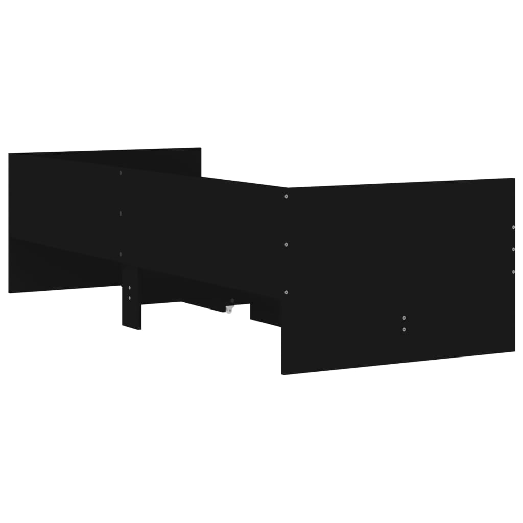 vidaXL Bed Frame without Mattress Black 75x190 cm Small Single Small Single